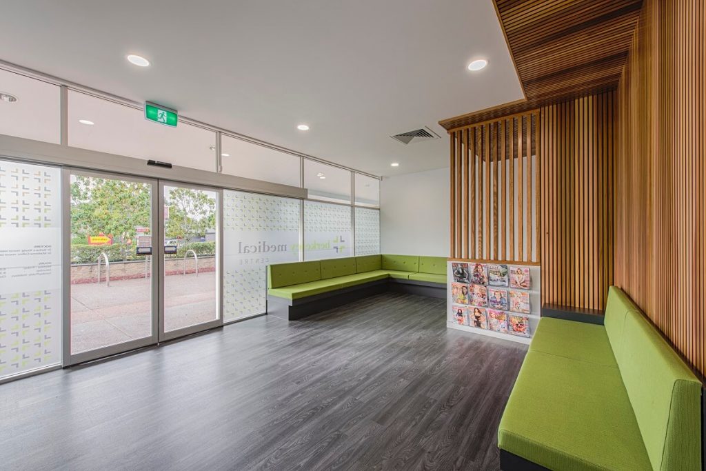 Automatic doors in medical clinic