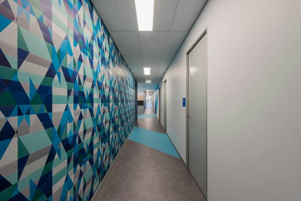 X Radiology Brisbane colour zoned corridor