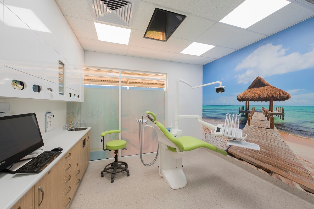 Dental practice fitout with a coastal design style