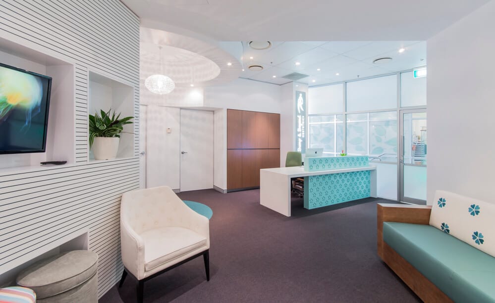 Healthcare practice with a calming colour scheme