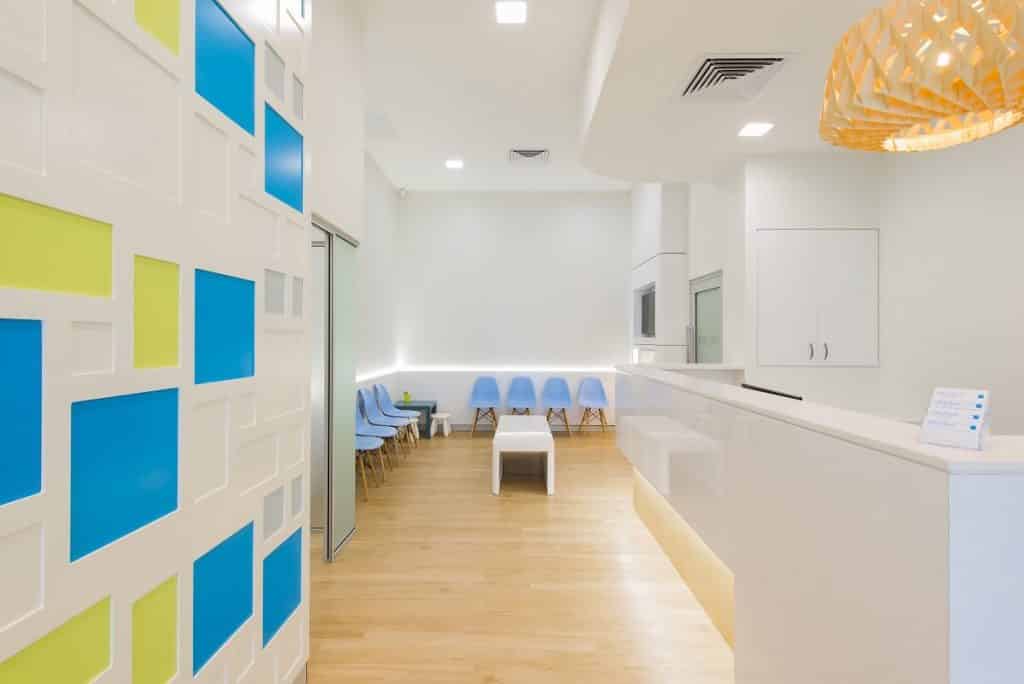 Healthcare practice with a colourful colour scheme