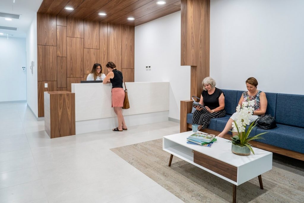 Modern and coastal dental clinic interior design style