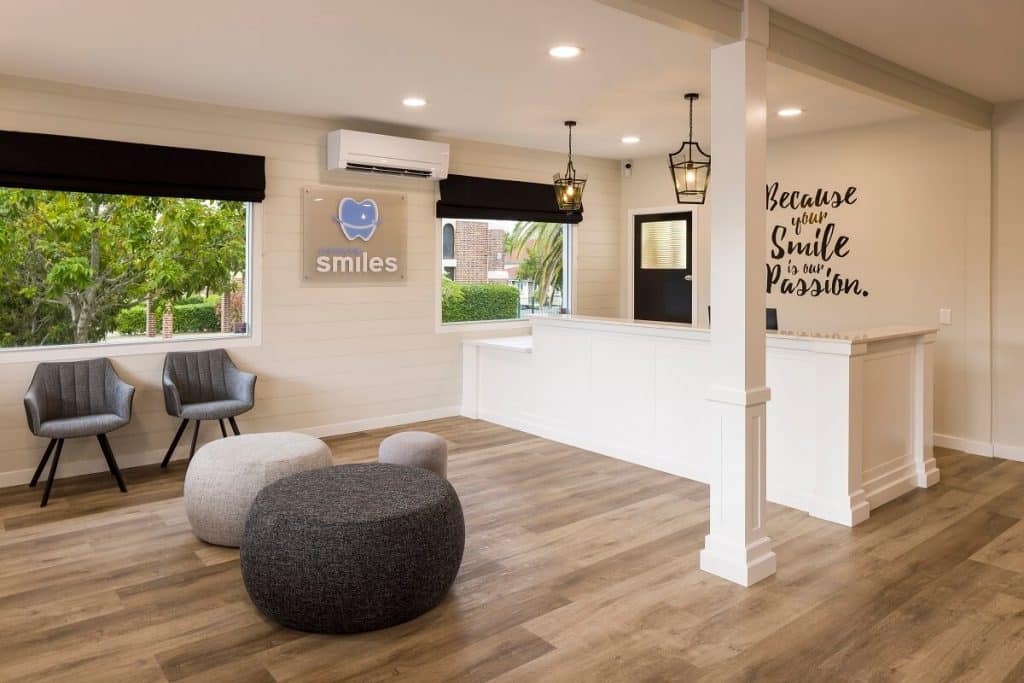 Sherwood Smiles dental clinic fitout - reception and waiting area