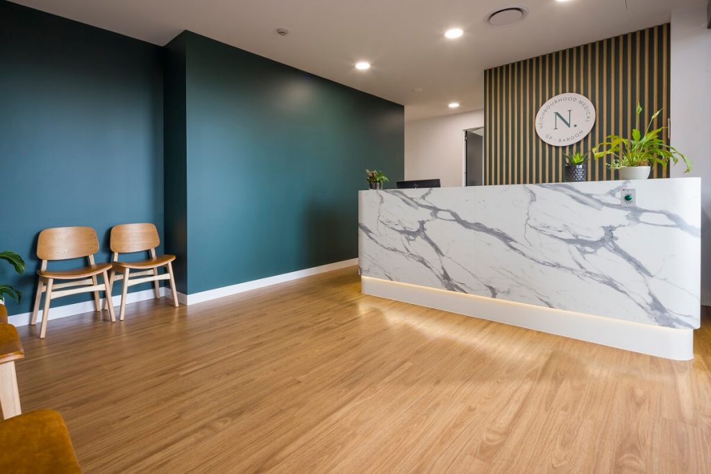 Brisbane medical practice fitout - reception