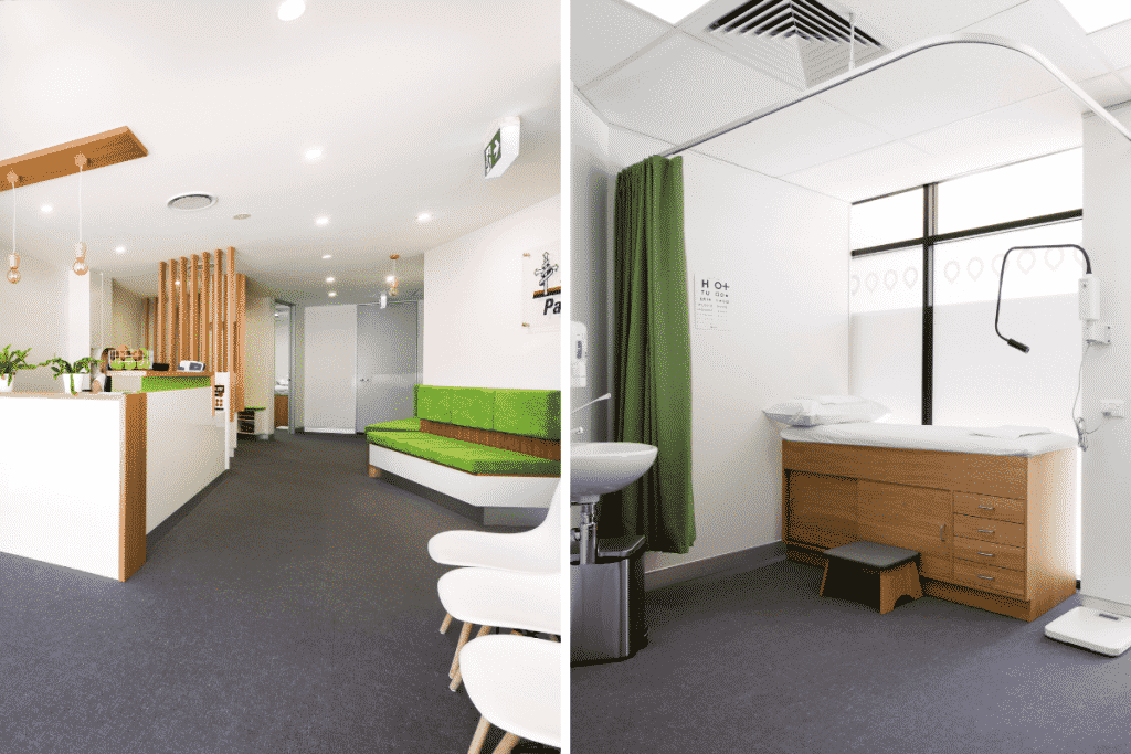 Medical clinic fitout featuring calming colours