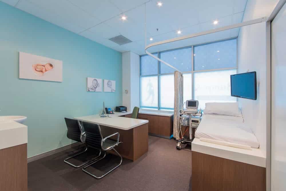 Specialist practice consulting room with a bright and fresh design