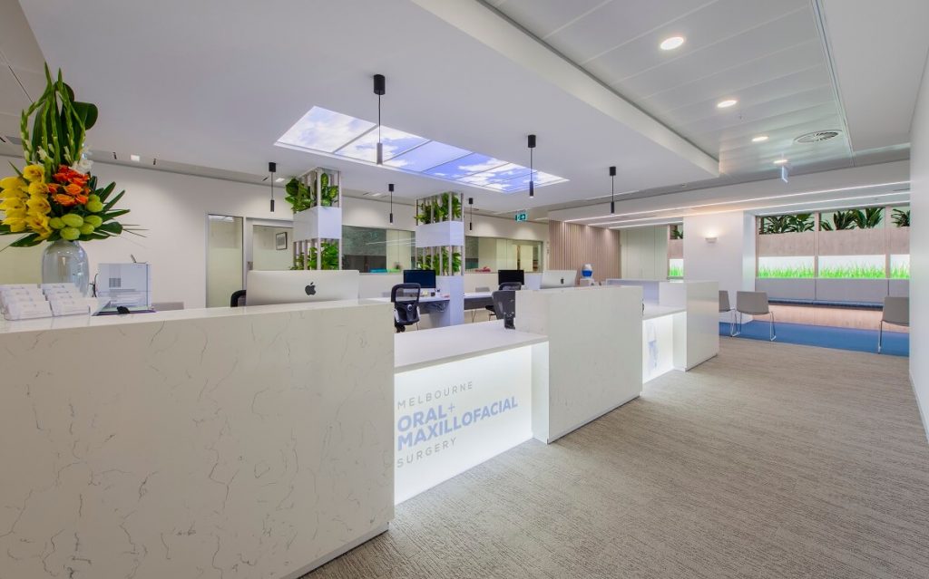 Virtual skylights feature in this Melbourne dental clinic